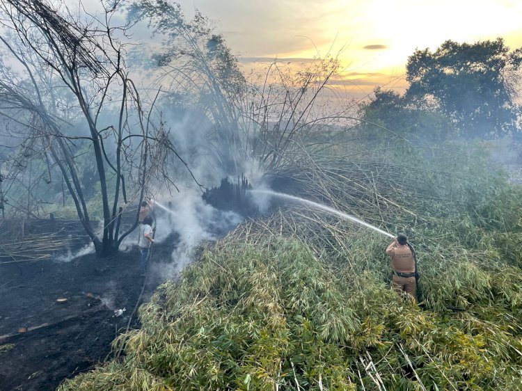 CONSELHEIRO MAIRINCK : INCÊNDIO no bairro DER é contido com a ajuda de Policiais.